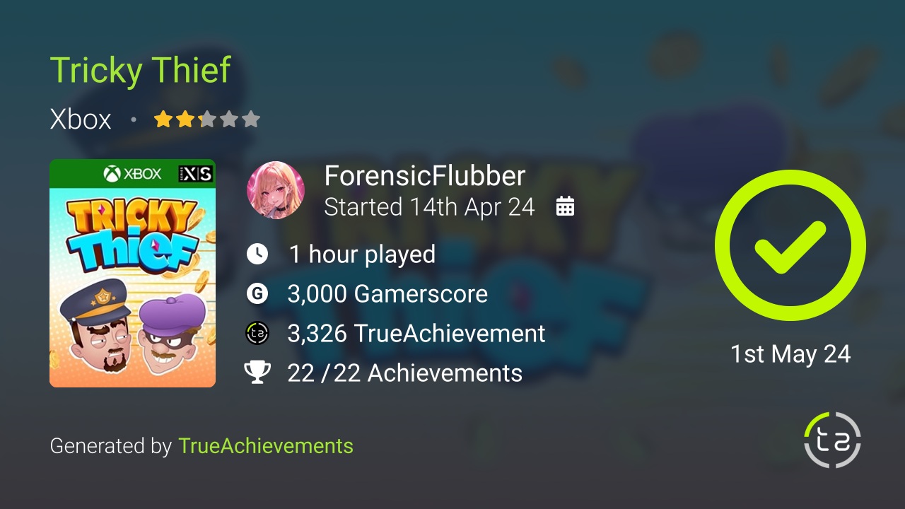 Tricky Thief achievement summary